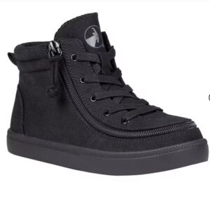 Kids Black High-Top Sneakers with Side Zipper